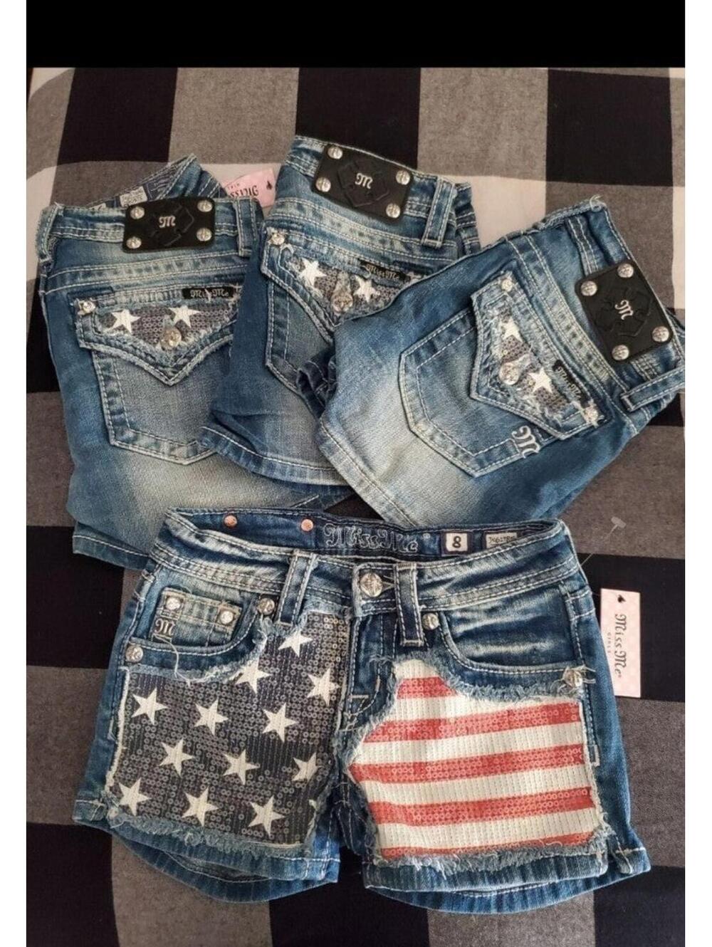 Miss me size 14 or 16 girls blue denim New shorts - Picture 5 of 7